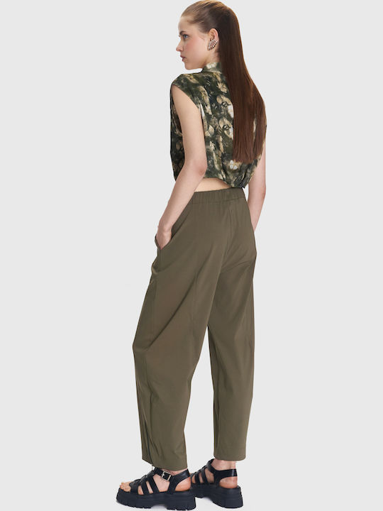Women's Fabric Trousers Green