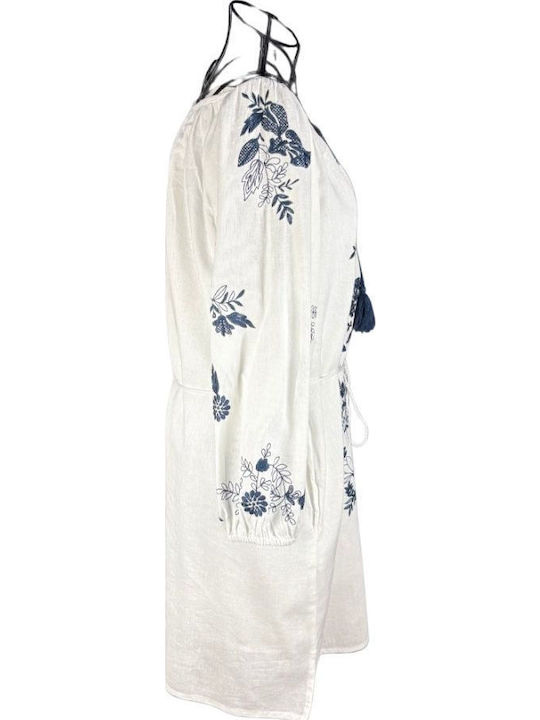Καλοκαιρινό Midi Φόρεμα White/blue