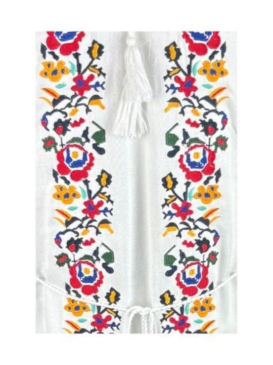 Καλοκαιρινό Midi Φόρεμα White, Yellow
