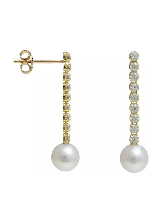 Cercei din Aur 14K cu Pietre & Perle