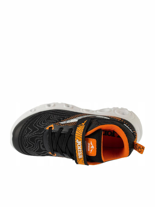 Rase Jr Kids Sports Shoes Running with Hoop & Loop Closure Black