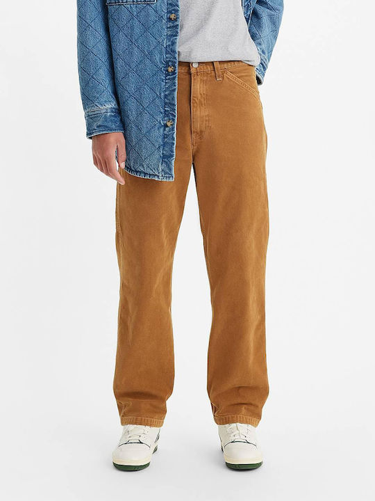 Stay Loose Carpenter Men's Jeans Pants with Loose Fit Camel