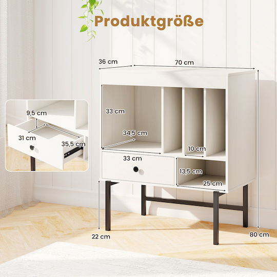 Costway Hi-Fi Furniture White