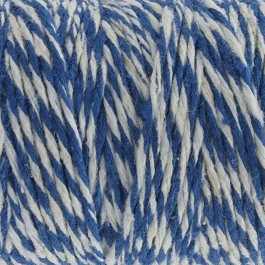 Polyester Schnürsenkel Zweifarbig Weiß-Blau 2mm 70m 11-10