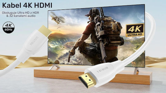 Unitek HDMI 2.0 Premium High Speed 4K 60Hz HDR Kabel HDMI-Stecker - HDMI-Stecker 1m Weiß