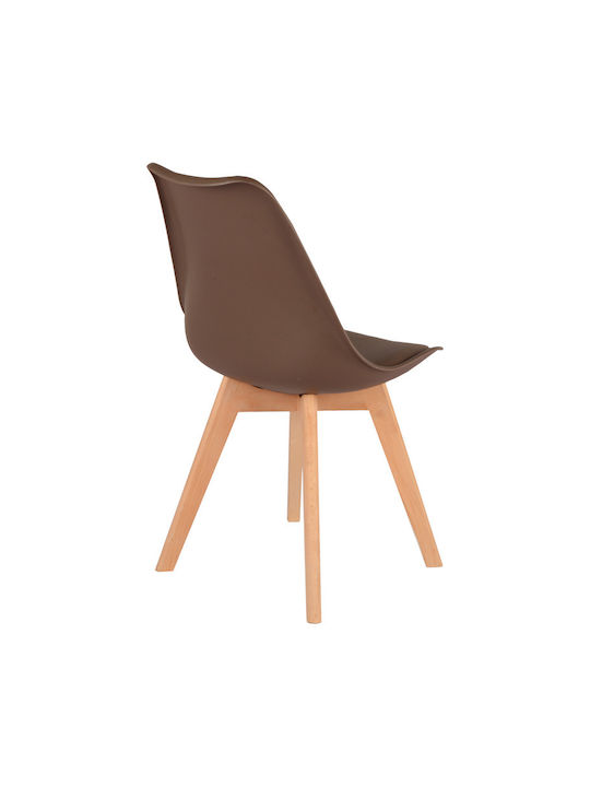 Gaston Dining Room Polypropylene Chair Brown Shade 43x51x75cm