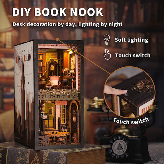 Cutebee Book Nook Kit DIY Rose Detective Agency 322pcs + LED Light