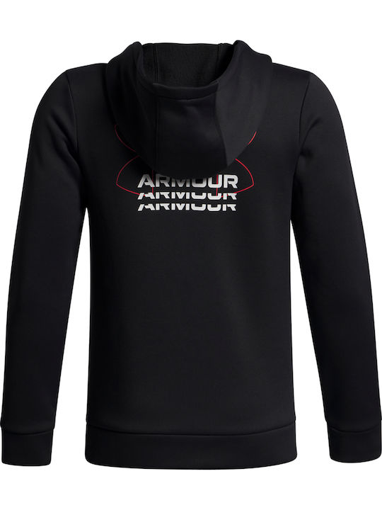 Under Armour Fleece Kids Sweatshirt with Hood Black Graphic