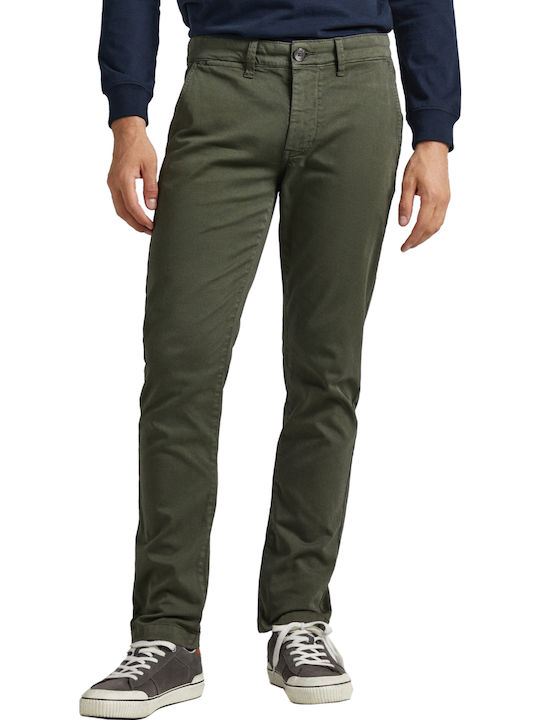 Sloane Men's Elastic Jeans Pants with Regular Fit Green