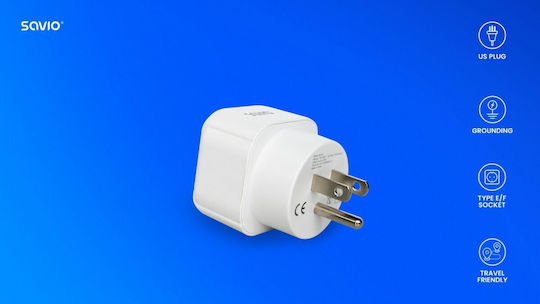 Savio France to US Plug Adapter