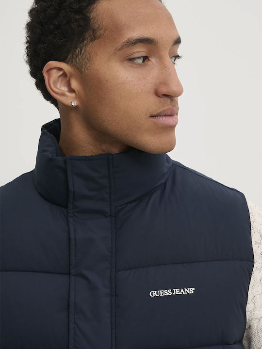 Ärmelloses Winter Puffer Jacke Blau