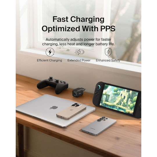 Belkin Φορτιστής Χωρίς Καλώδιο GaN με 2 Θύρες USB-C 65W Μαύρος (ENA007kqBK)