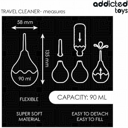 Addicted Toys Travel Πρωκτικό Ντους Small Μαύρο