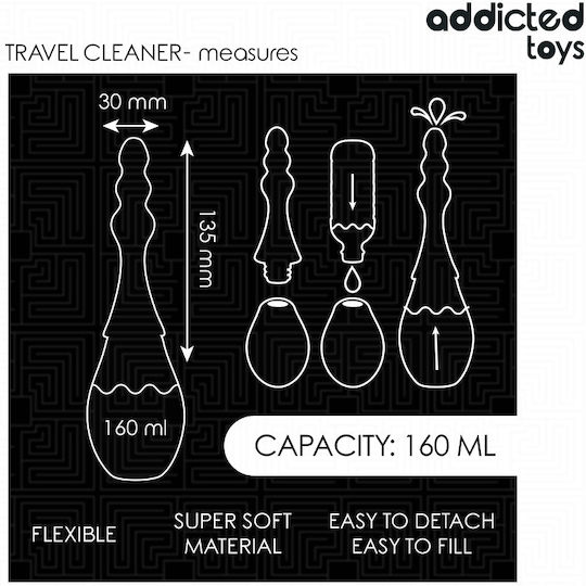 Addicted Toys Travel Cleaner Πρωκτικό Ντους Μαύρο