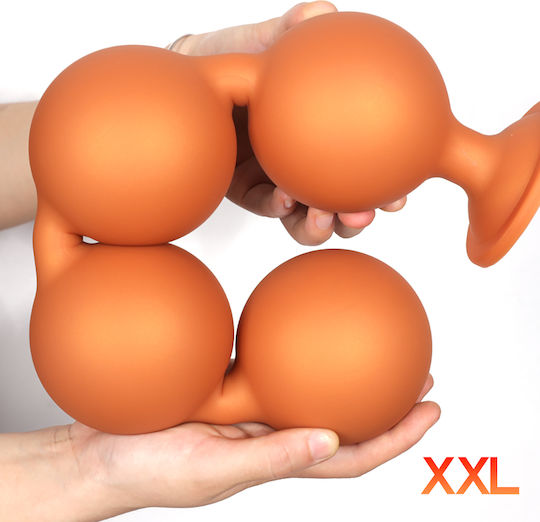Butt Plug Anal cu Suport de Fixare Auriu S 25cm