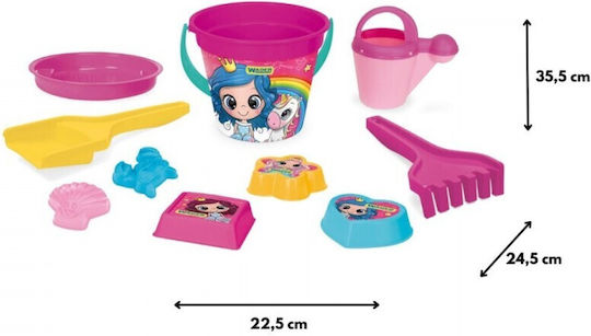 Wader Set Forme pentru Nisip din Plastic Roz 10buc