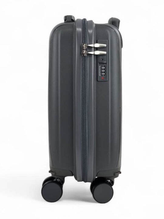 Playful Bags Cabin Travel Suitcase Hard Gray with 4 Wheels Height 40cm