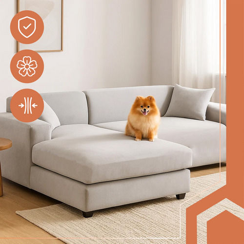 Ruhhy Waterproof Elastic Cover for Corner Sofa Gray 45x45cm 1pcs