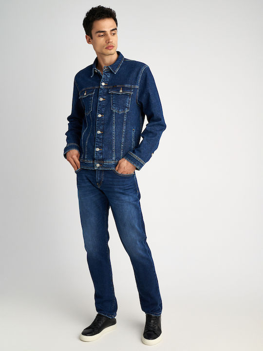 Hardy Men's Jeans Pants with Regular Straight Fit Navy Blue
