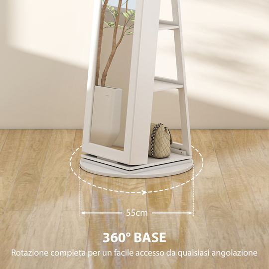HomCom Καθρέπτης με Λευκό Ξύλινο Πλαίσιο 161x55cm