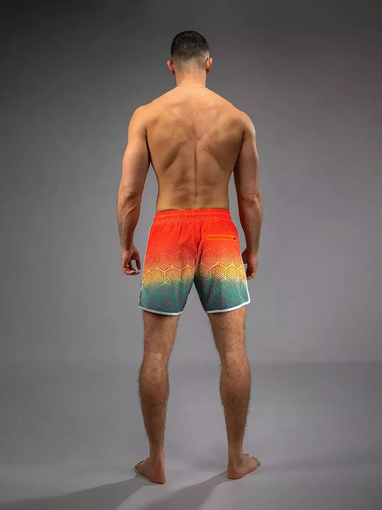 Men's Swimwear Shorts Sunset Orange/sky Blue