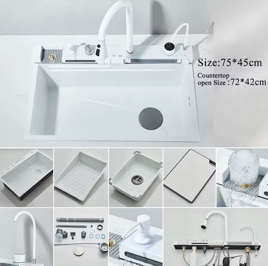 Naron NR-5521W Επικαθήμενος Inox με Μπαταρία Μ75xΠ46cm Λευκός Naron NR-5521W Επικαθήμενος Inox με Μπαταρία Μ75xΠ46cm Λευκός