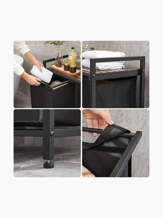 Vasagle Coș De Rufe Metalic 46lt 73x33x72cm Negru