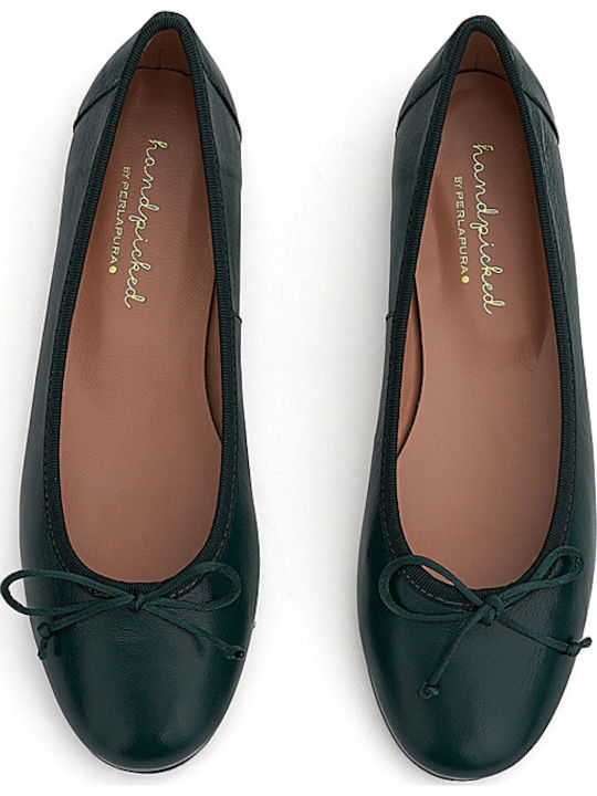 Leather Ballerinas Green