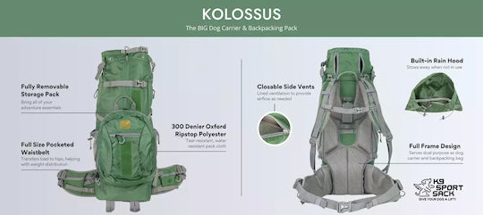 K9 Sport Sack Σακίδιο Πλάτης για Μεταφορά Σκύλου Μαύρο