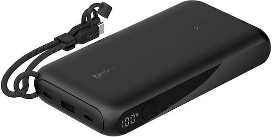 Belkin 20K with Display Power Bank 20000mAh 20W με Θύρα USB-A και 2 Θύρες USB-C Power Delivery Μαύρο