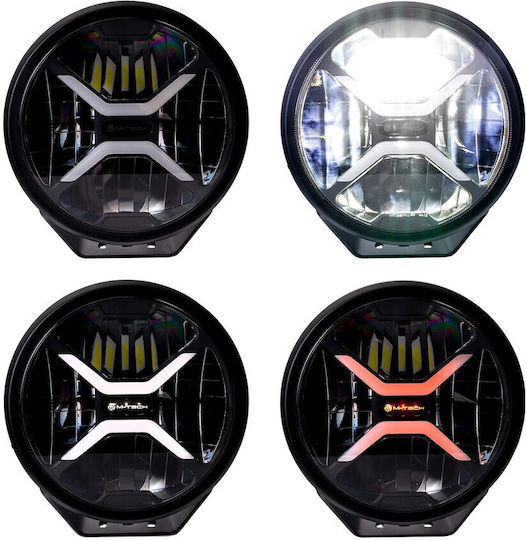 M-tech Round Driving Light Black Series LED 12-48V 80W 5,700K 11,000lm 220mm Mtech 1 Piece Wlbc177/mt