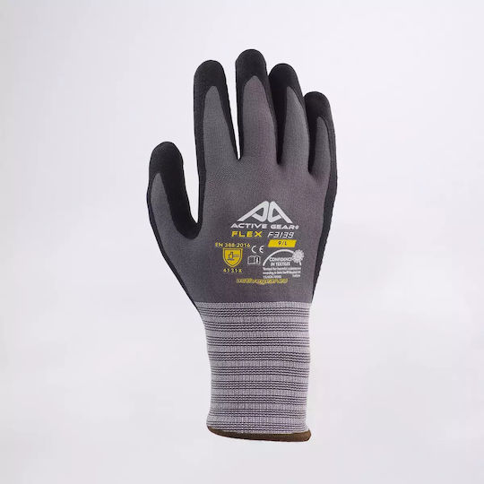 Active Flex F3140 Gloves for Work Gray Nitrile 1pcs