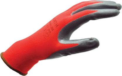 Wurth Multifit Gloves for Work Red Nitrile/Polyester 1pcs