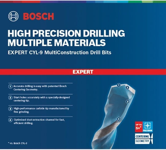 Bosch Expert Cyl-9 Set of 7 Diamond Drills Carbide for Wood, Metal, Masonry, Glass and Tiles