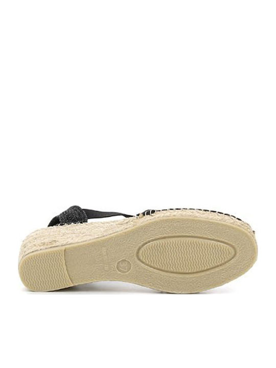 Women's Fabric Platform Espadrilles Black
