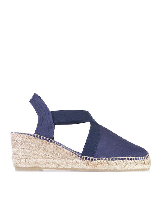 Women's Fabric Platform Espadrilles Navy Blue