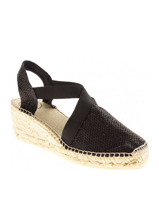 Women's Fabric Platform Espadrilles Black
