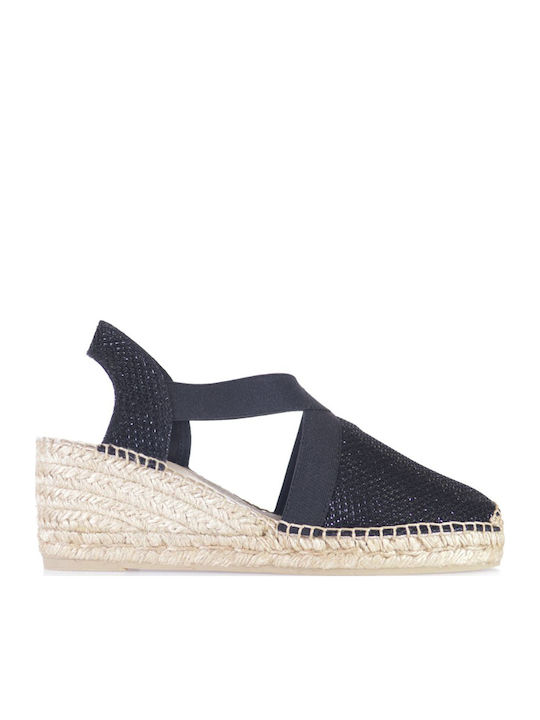 Women's Fabric Platform Espadrilles Black
