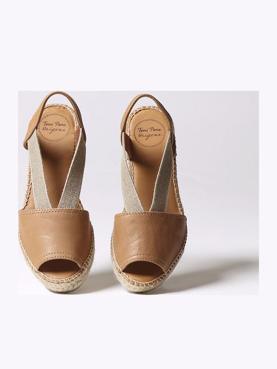 Women's Leather Espadrilles Tabac Brown