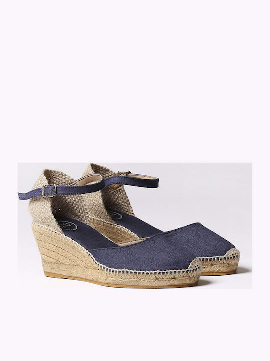 Women's Fabric Platform Espadrilles Blue