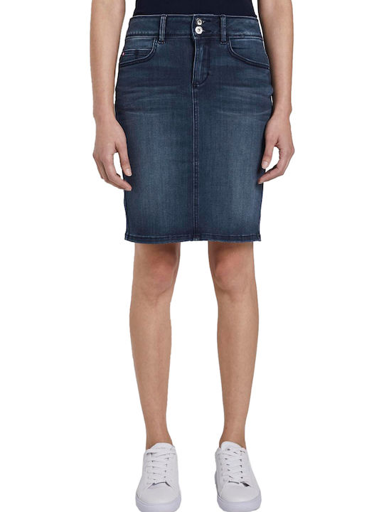 Denim High-waisted Mini Skirt Blue