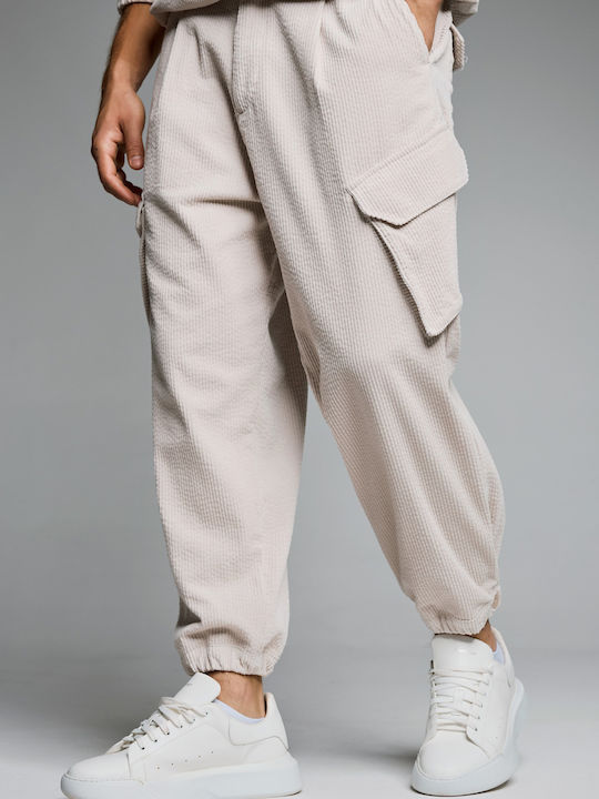 Παντελόνι Cargo Off White