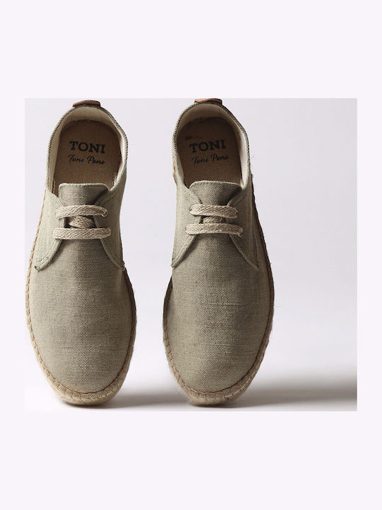 Stoff Herren Espadrilles in Grün Farbe