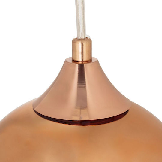 GloboStar Candela Copper Ball Pendant Ceiling Light with E27 Socket 15x15x13cm