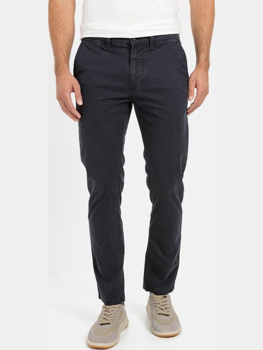 Trousers Chino Elastic in Slim Fit Dark Blue