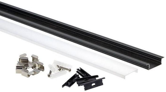 Eurospot Aluminiumprofil für LED-Streifen mit Opal Abdeckung 200x4.1x1cm