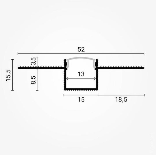 Eurospot Aluminiumprofil Gipskarton Flexibel Silber LED-Streifen L=2m Schwarze Abdeckung Eu5151