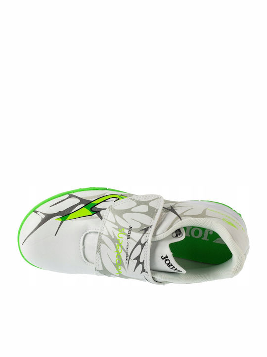 Kids Soccer Cleats Shoes Super Copa Jr with Turf Without Laces White