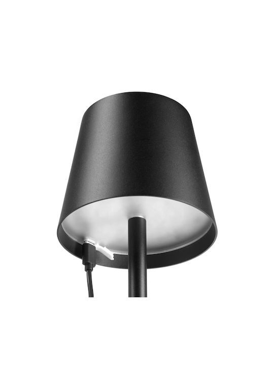 Rechargeable Table Lamp LED with Black Shade and Base