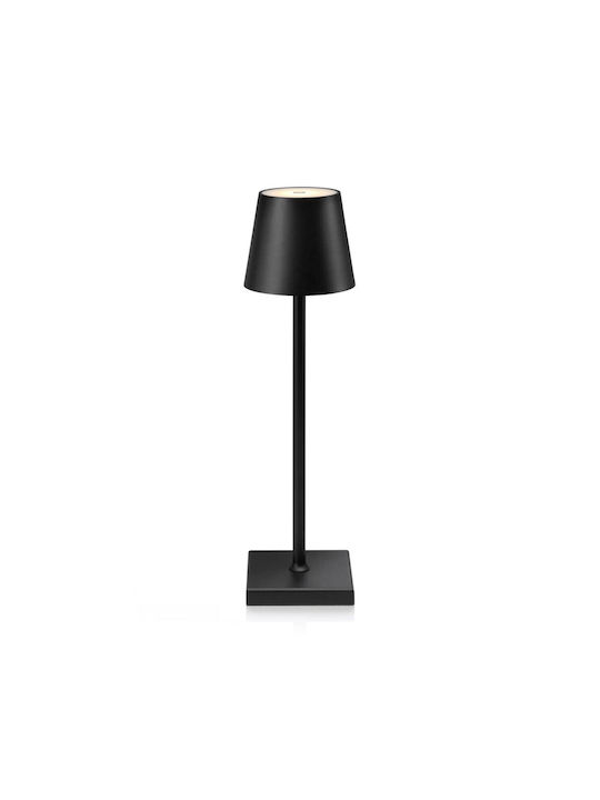 Rechargeable Table Lamp LED with Black Shade and Base